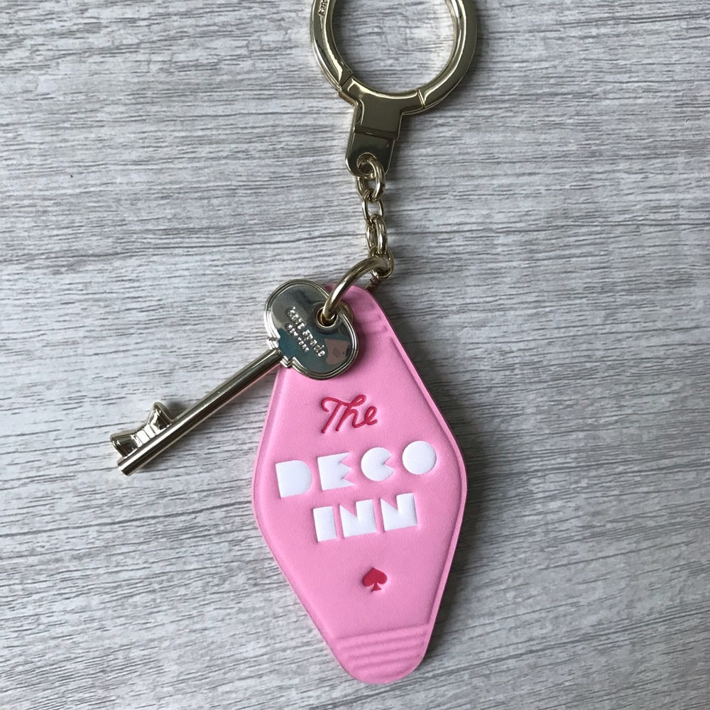 Kate Spade Deco Inn Hotel Room Key Pink Keychain